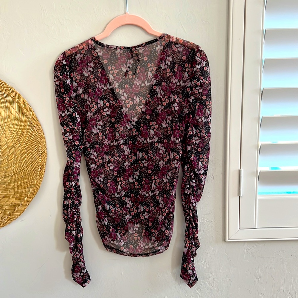 Anthropologie sheer floral top XS - Picture 2 of 5